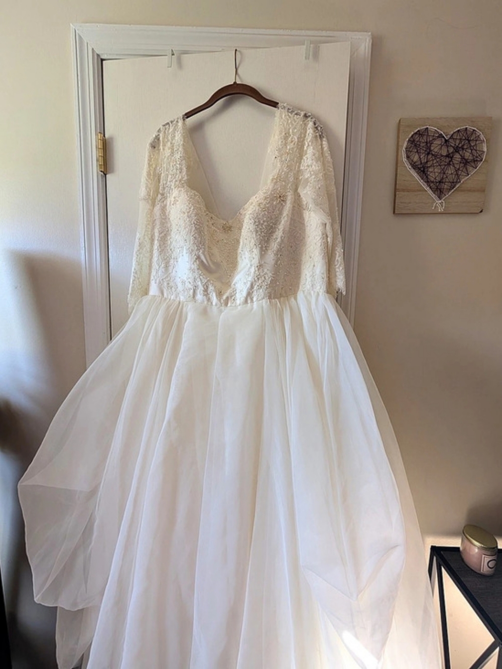 Oleg Cassini Lace Wedding Dress Size 14 Like New